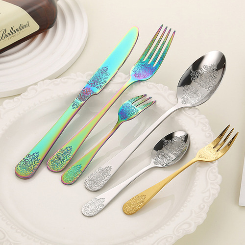 Tótem Estampado De Cuchillo, Tenedor Y Cuchara De Acero Inox