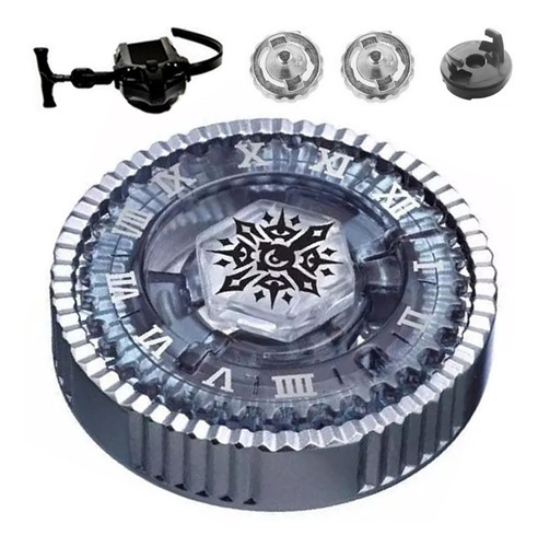 Lanzador Beyblade Twisted Tempo Bb104 Metal Fusion Rapidity, color plateado