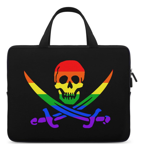 Orgullo Gay Lgbt Calavera Pirata Bolso Mano Para Computadora