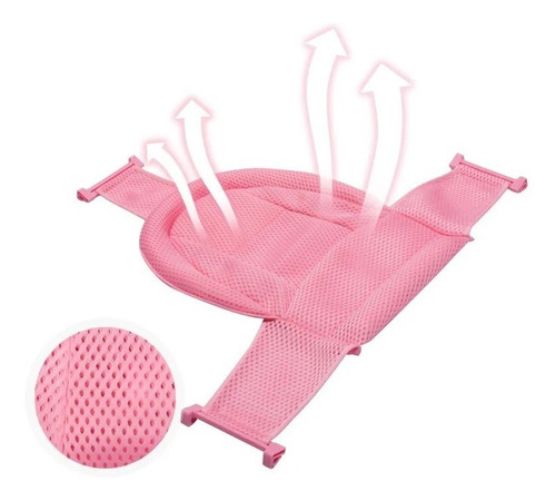 Banheira De Bebê Com Termômetro Dobrável Infantil + Redinha Cor Rosa