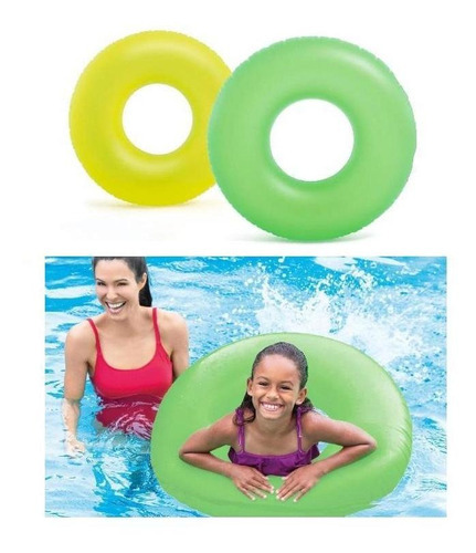 Boia De Cintura Inflável Redonda Neon Sortida Verão 91cm