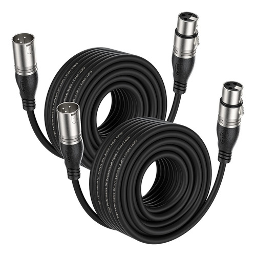 Ebxya Paquete De 2 Cables Xlr De 50 Pies, Cable De Micrfono