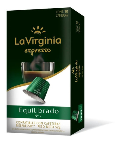 10 Capsulas Cafe La Virginia Compatibles Nespresso X12