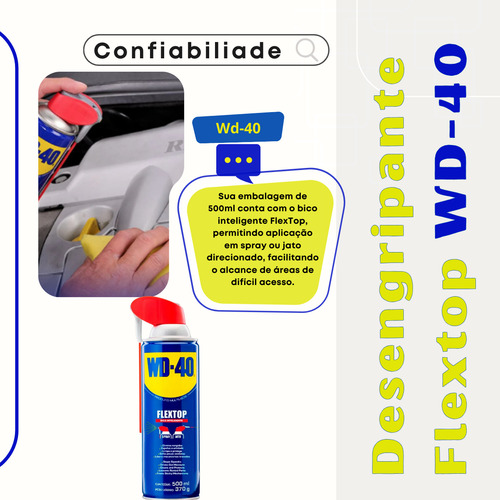 Kit 2 Wd-40 Spray 500ml Flextop Desengripante