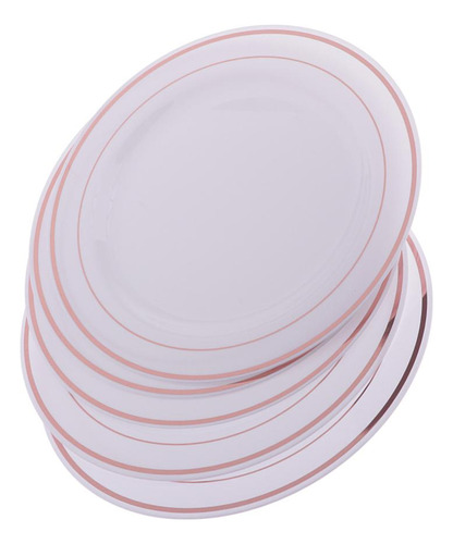 Plato De Plástico Desechable Oro Rosa