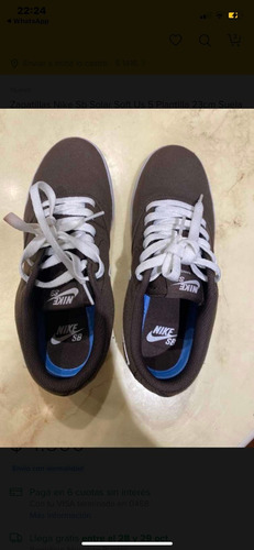 Zapatillas Nike Sb Solar Soft Us 5 Plantilla 23 Cm Suel 25 C