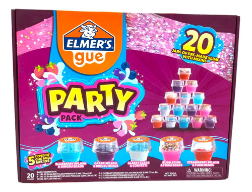 Elmers Party Pack 20 Botes De Slime Con Mezclas De 59ml