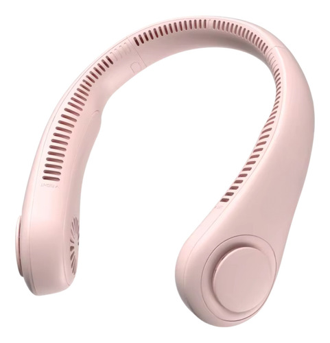 Ventilador Portátil De Cuello Rosa Para Colgar Con 3 Velocidades De Viento Refrigeración A 360 Ventiladores Sin Aspas Batería Recargable