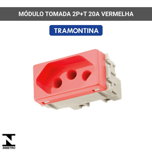 Tomada (módulo) Tramontina 2p+t 20a/250v Vermelha