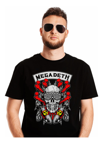 Polera Megadeth Skull Bombs Cartoon Metal Abominatron