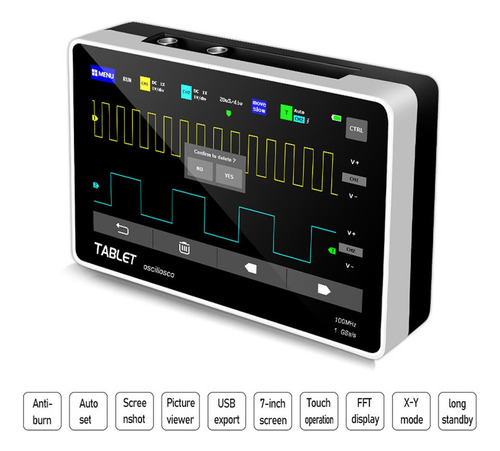 Osciloscopio Ads1013d 2 Canales Ancho De Banda 100mhz