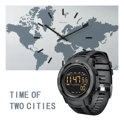 Reloj Deportivo: Digital, Rastreador De Pasos, 50 M De Agua