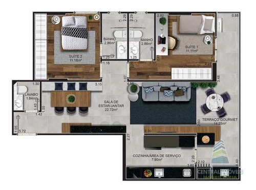 Imagem 4 de 6 de Apartamento Com 2 Dorms, Canto Do Forte, Praia Grande - R$ 655 Mil, Cod: 11974 - V11974