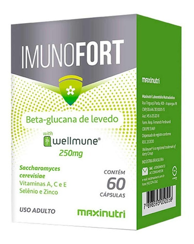 Imunofort (wellmune + Vit) 250mg - 60 Caps - Maxinutri Sabor Neutro