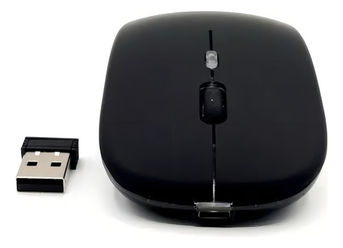 Mouse Sem Fio Recarregável Led Carregador Usb Preto Branco