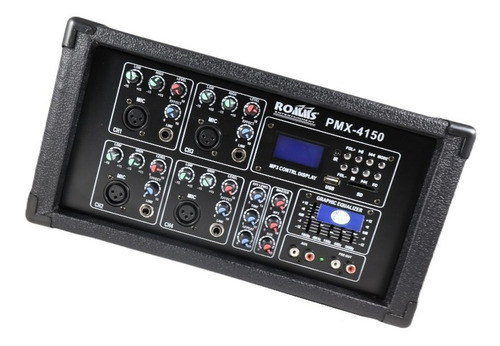 Mezcladora Amplificada 4 Canales Romms Pmx-4150 150watts Rms