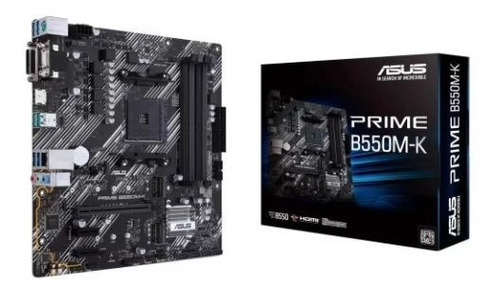 Placa base DDR4 Asus Prime B550m-k Am4, HDMI, DVI, SATA 6 Gb/s
