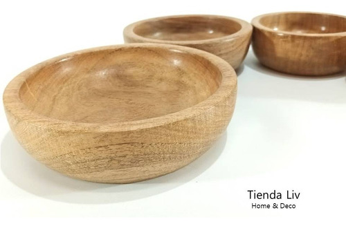 Imagen 5 de 8 de Cazuelas Cuenco De Madera Dip O Velas Pack X 4 Medidas 8u