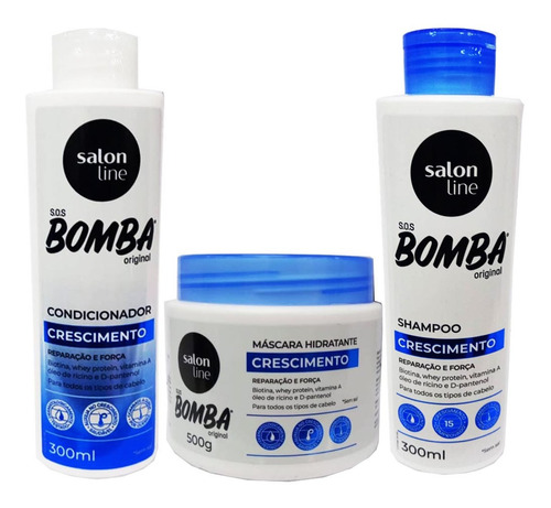 Kit S.o.s Bomba Shampoo Condicionador E Máscara Salon Line