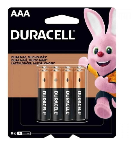 Pilha Duracell Alcalina Aaa Cartela Com 8 Unidades