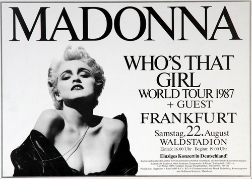 Poster Vintage Madonna Retrô 1987 Tour 30x42cm Plastificado