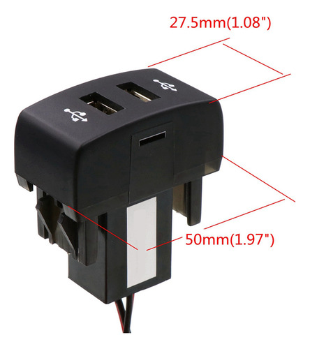 2 Cargadores Usb Dobles Para Coche, 5 V, 2,1 A, Toma De Corr