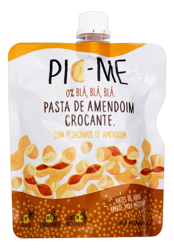 Pasta de Amendoim Crocante Pic-Me Squeeze 200g