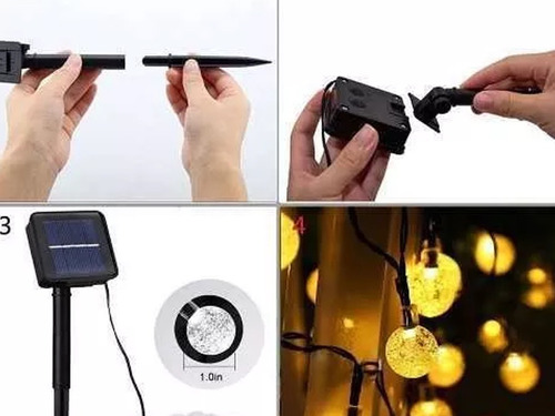 Guirnalda De 30 Luces Led Solares Impermeables 6.5 M