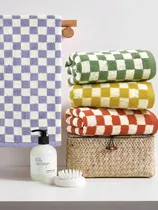 Comprar Paquete De 4 Toallas De Mano Para Baño, Toallas Faciales De Algodón Suaves Absorbentes Para Spa, Baño, Gimnasio, Cocina, Toallas De Mano De Otoño, Tablero De Ajedrez Decorativo, 13 X 29 Pulgadas, 4