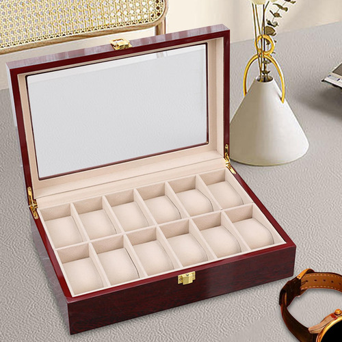 Caja De Almacenamiento Para Relojes, Vitrina De 12 Ranura