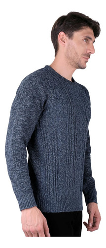 Sueter Furor Hombre Azul Jaspe Cuello Redondo Ligero Comodo