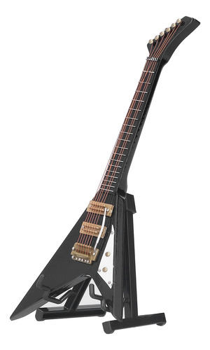 Mini Guitarra Grande Alta Negro V Modelo De Instrumento Musi