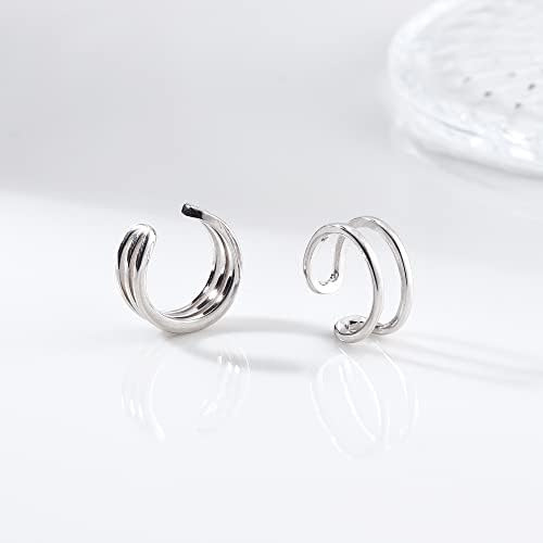 Jstyle 4 Piezas De Plata De Ley 925 Ear Cuff Simple Criss Cr
