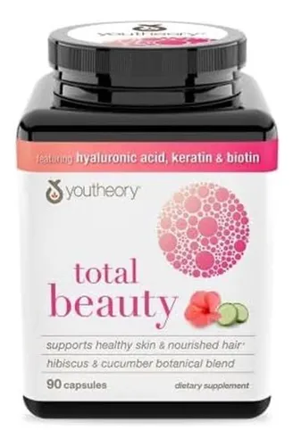 Youtheory Total Beauty, Hibiscus Y Cucumber Botanical Blend.