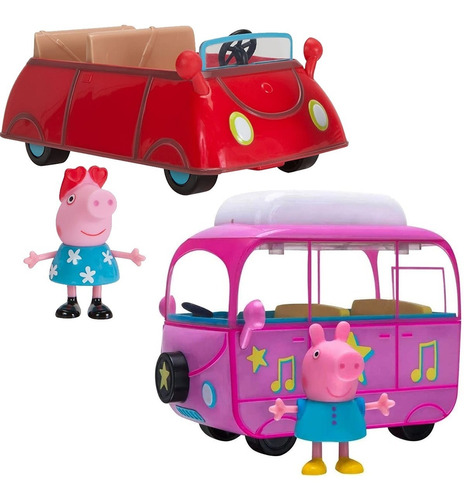 Caravana Peppa Pig Con Figura De Auto Casa Rodante Original