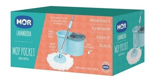 Mop Pocket Mor 8 Litros Balde Centrífuga Esfregão Limpeza