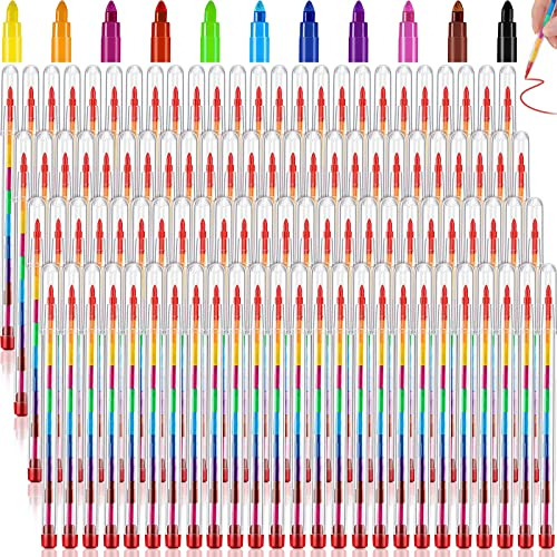 Lápices De Crayones De Colores Apilables, 11 Colores Interc