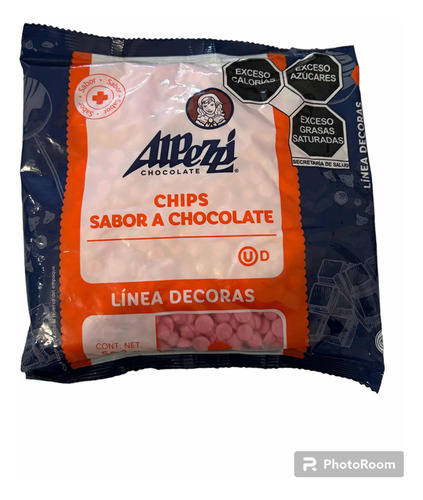 Alpezzi Chips Sabor A Chocolate Color Rosa 500g