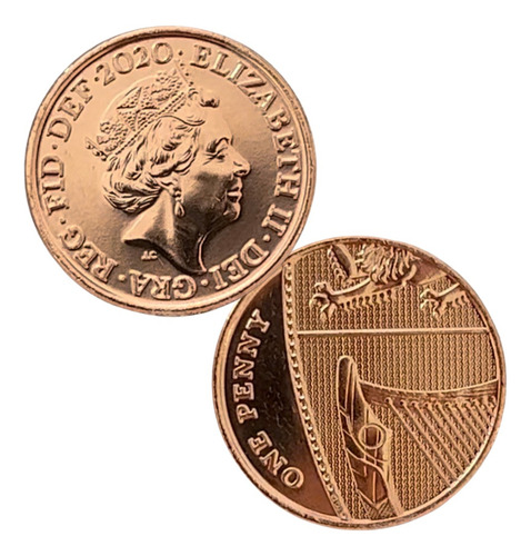 Moeda Oficial Inglaterra 1 Penny (parte Do Escudo Britânico)