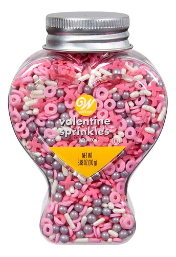 Sprinkles Mix San Valentín Xo Xo Decoraciones Wilton 110 G Color Rosa