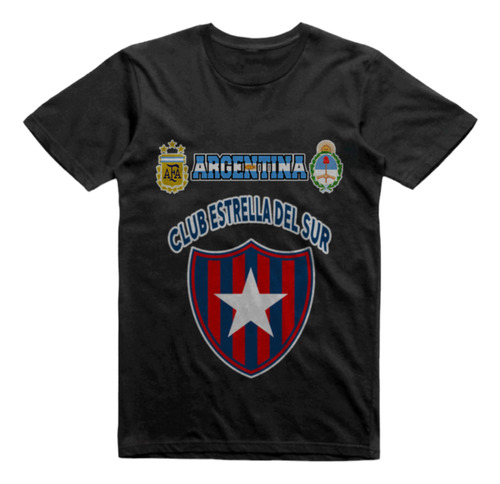 Remera Infantil Negra Estrella Del Sur Santa Maria