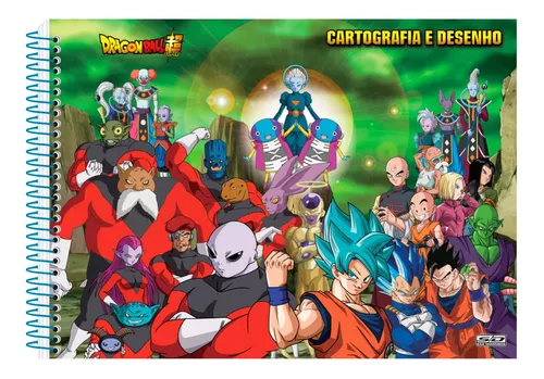 Caderno De Desenho Dragon Ball Super 60 Folhas Cartografia - Tem