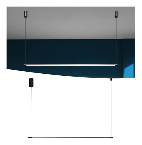 Luminária Pendente Linear Moderna De Teto Horizontal 100 Cm