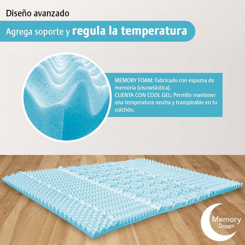 Colchoneta Memory Foam Topper King Size 5 Cm Gel Cool Zone