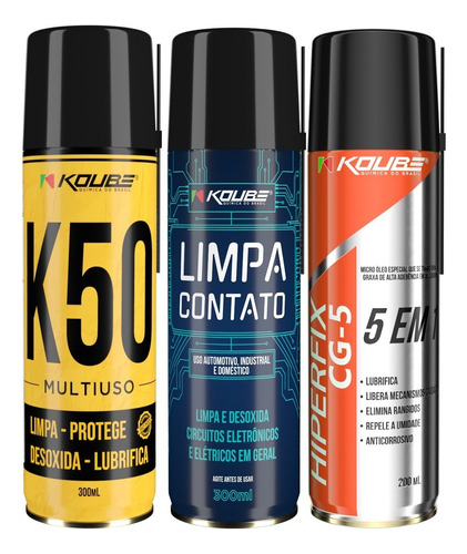 Kit Hiperfix Cg-5 + Limpa Contato + Desengripante K50 Koube