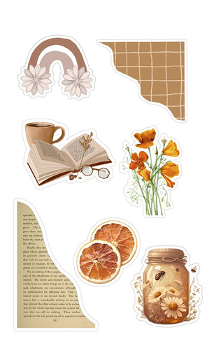 Kit Cartela Adesivos Para Scrapbook Caderno Planner Agenda