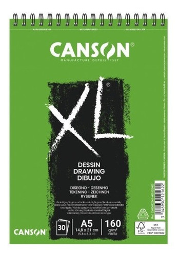 Canson Xl Croquera Dessin A5 14,8 X 21 Cm 160 G/m2