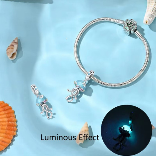 Charm Medusa Luminous Effect Turquesa | Marinos - Plata 925 Plateato