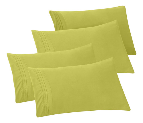 Paquete De 4 Fundas De Almohada De Microfibra De Alta Calida