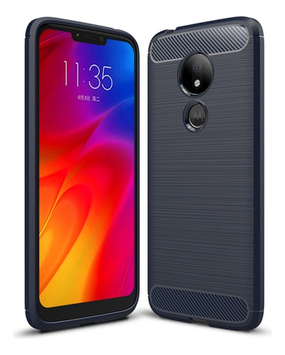 Funda De Tpu Azul Marino Para Motorola Moto G7 Power Us Vers